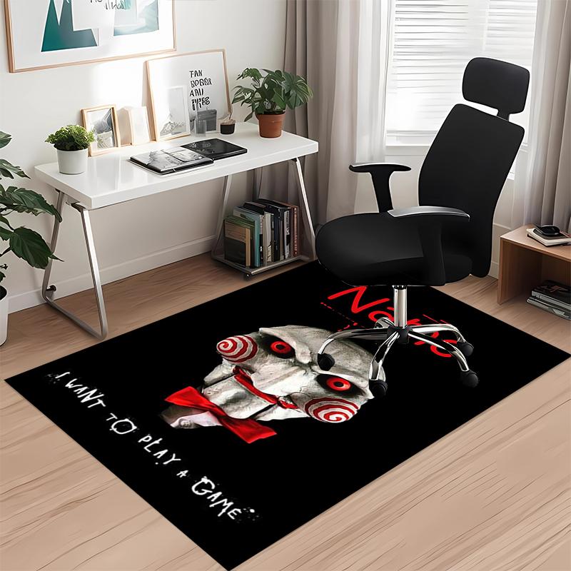 Custom Name Halloween horror Printed Carpet, for Office Chair Living Room Bedroom Kitchen Room Decor Gifts.