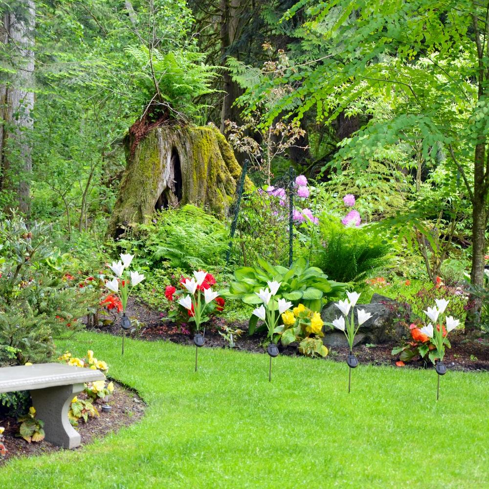 Solar lamp lighting LED lamp set of 2 garden flowers ip 44 GoGarden