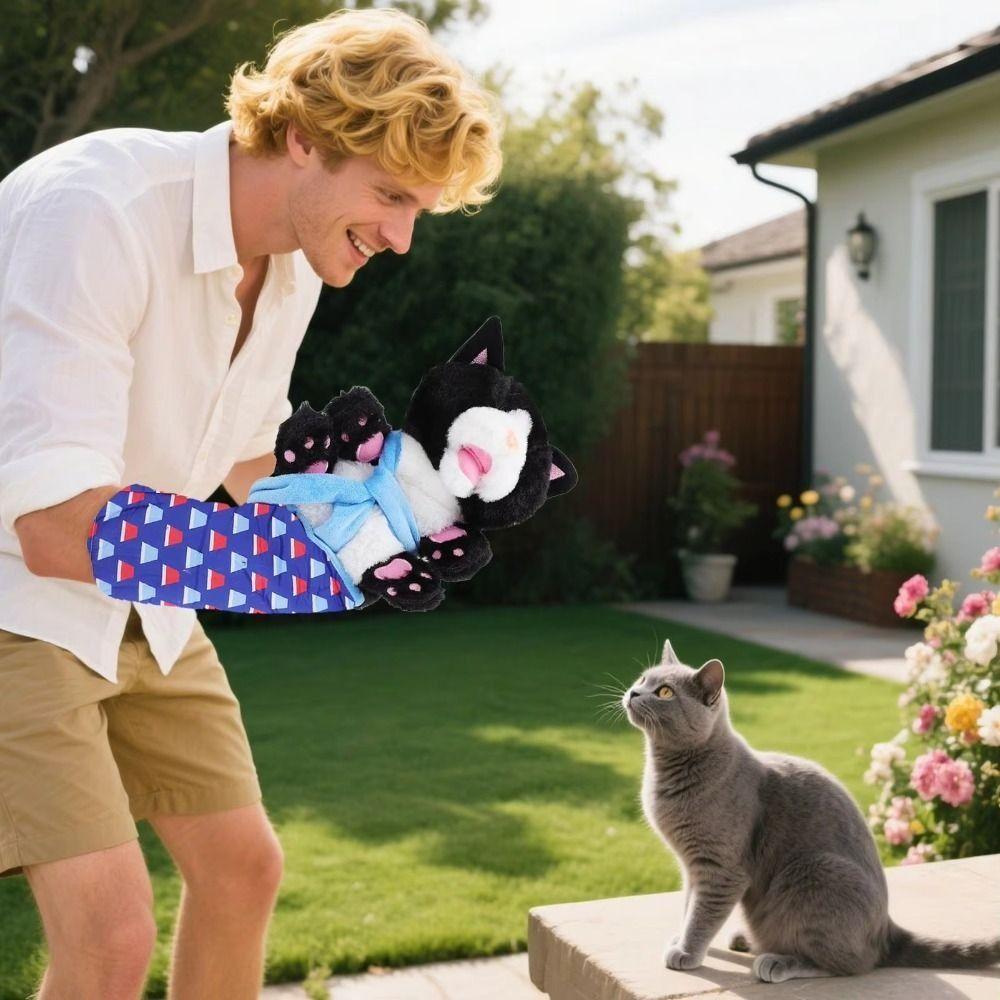 Soft Plush Cat Toys Wrestling Glove Sturdy Padding Cat Dolls Durable Animal Hand Glove Kids