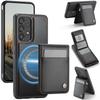 For Samsung Galaxy A53 5G Leather Back Cover Compatible with MagSafe JEEHOOD J06 Phone Case with Card Bag RFID Blocking