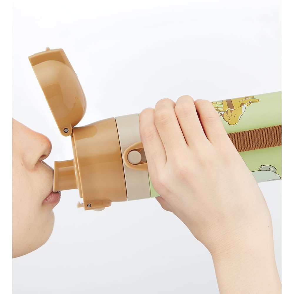 Skater Water Direct Ghibli Totoro Cat Bus Stainless Sports Water Children's Bottle, 470ml, Drinking, & Design, Insulated, Steel, Lightweight, Bottle,