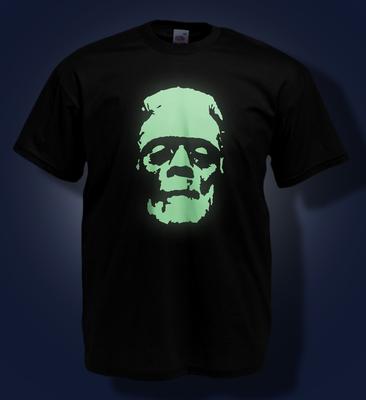 Halloween T-shirt -Frankenstein's Monster  Glow In the Dark Boris Kaloff Horror