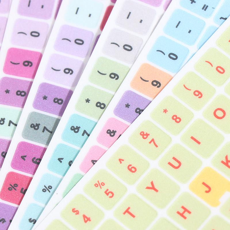 1Pc English Keyboard Sticker Makaron Color Key Sticker Desktop Computer Sticker