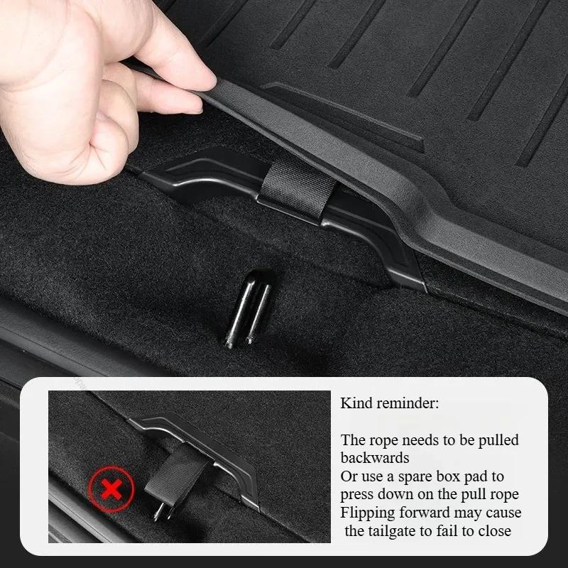 For Tesla Model Y Juniper 2025 Trunk Lid Handle Rope Nylon + ABS Rear Trunk Lid Front Rear Auxiliary Handle Accessories