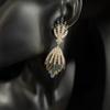 Hot-Selling Fashion Light Luxury Earrings, Multi-Color Diamond Leaf Earrings, Elegant Design Banquet Earrings