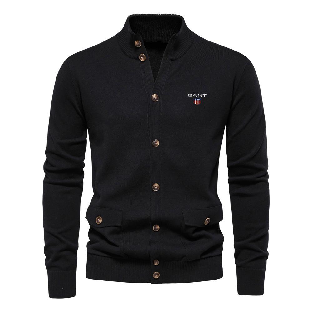 

GANT Autumn and Winter Embroidered New Men s Top Cardigan, High-quality Business Casual Solid Color Sweater for Men XXL