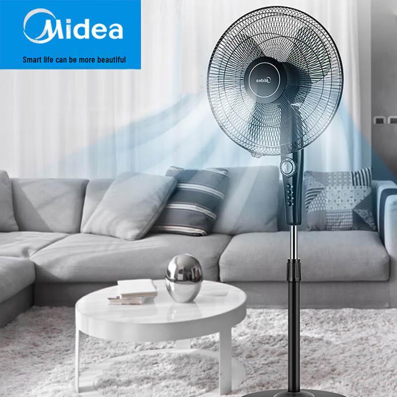 Midea 16-inch Quiet Oscillating Pedestal Fan CN plug (adapter included)