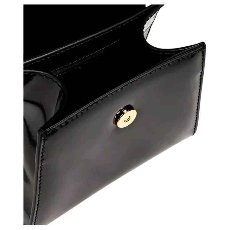 Moschino Heart Button Trapezoidal Design Calfskin Shoulder Crossbody Tote Bag Women handbags Black AEF2312A754280170555