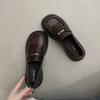 thick-soled one-pedal black small leather shoes women's 2025 new autumn British style loafers versatile casual single shoes