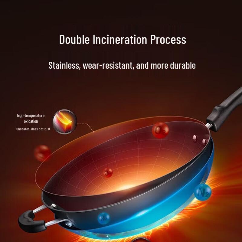 SUPOR Rust-Resistant Non-Coated Cast Iron Wok