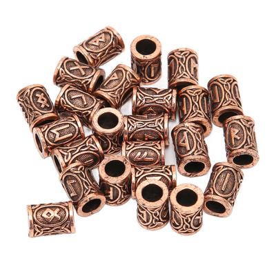 24 piezas Cuentas Vikingas para el Cabello Barba Cuentas Tubo Vintage para el Cabello para Trenzar el Cabello Pulsera Colgante Collar