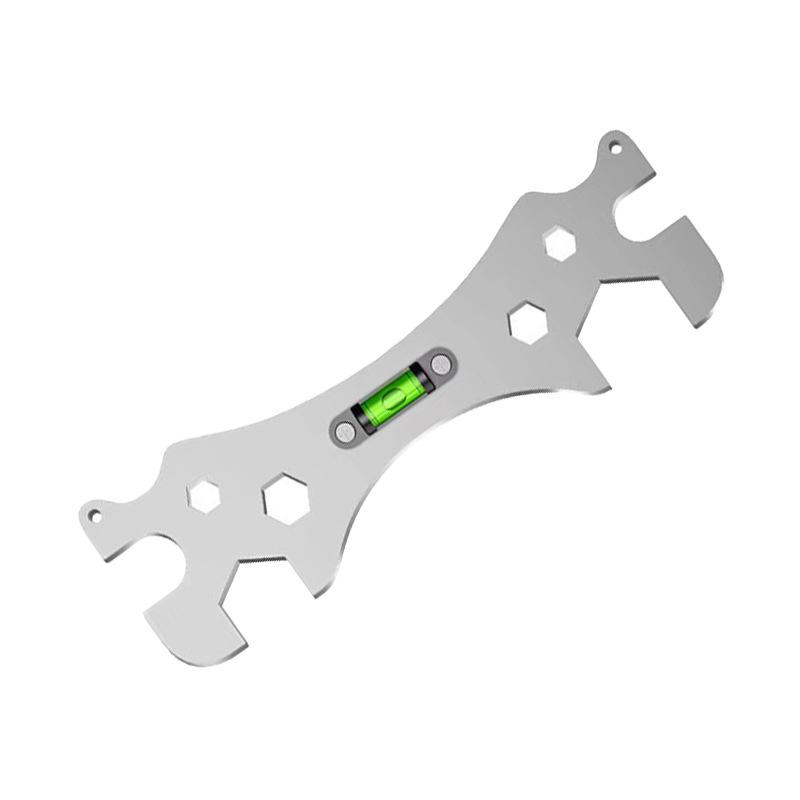 

Shower Installation Hexagonal Level Faucet Angle Ruler Distance Measuring Multifunctional Stainless Steel Bathroom Wrench Tool