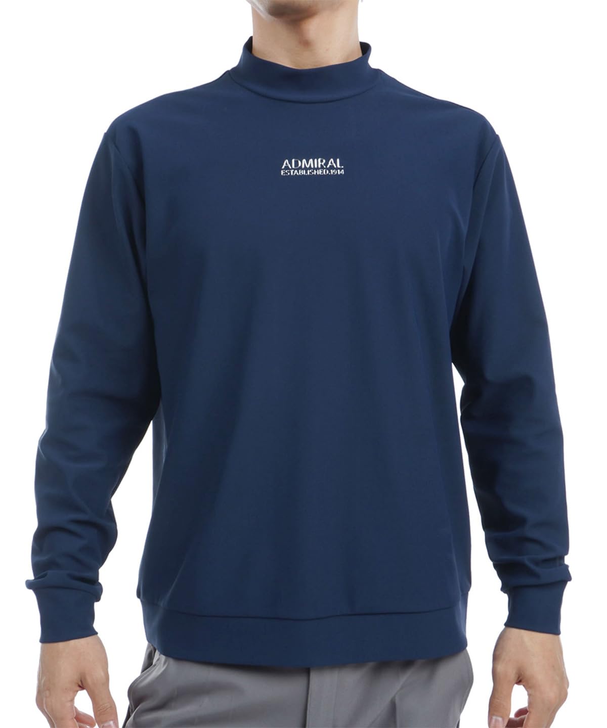 

Admiral Golf Men s Classic Mini Waffle Long Sleeve Mock Neck Shirt, Navy (ADMA462)