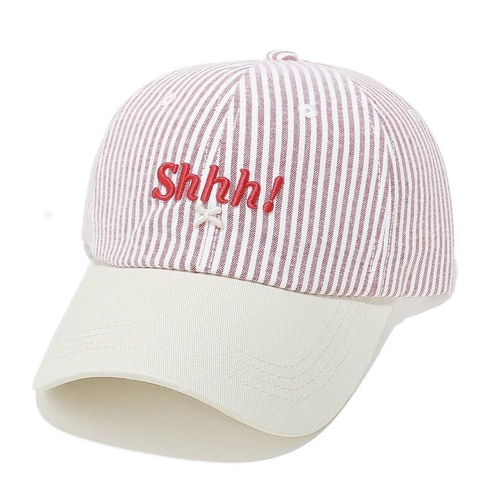 

Big Head Circumference Striped Baseball Cap Soft Top Cotton Baseball Cap Women Baseball Hat Street червоний