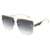 Double Beam Super Large Frame Half Frame Metal Double Beam Outdoor Sunshade Sunglasses Men'S Fashion Sunglasses