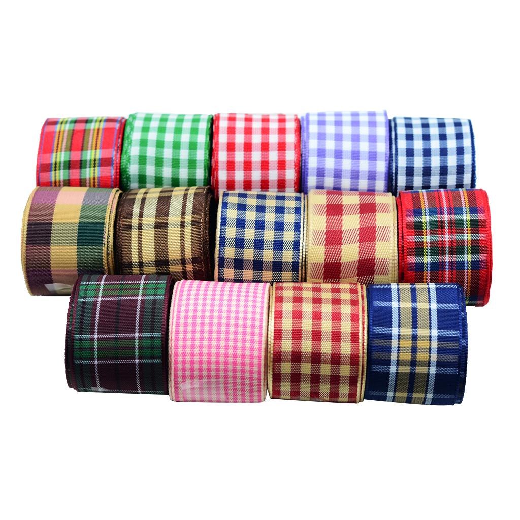 

Decorative Multi Color Plaid Polyester Ribbons Set for Craft Bow Making and Pretty Gift Wrapping