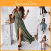 Women Wrap V Neck Polka Dot Long Maxi Dress Ladies Summer Holiday Sundress Beach
