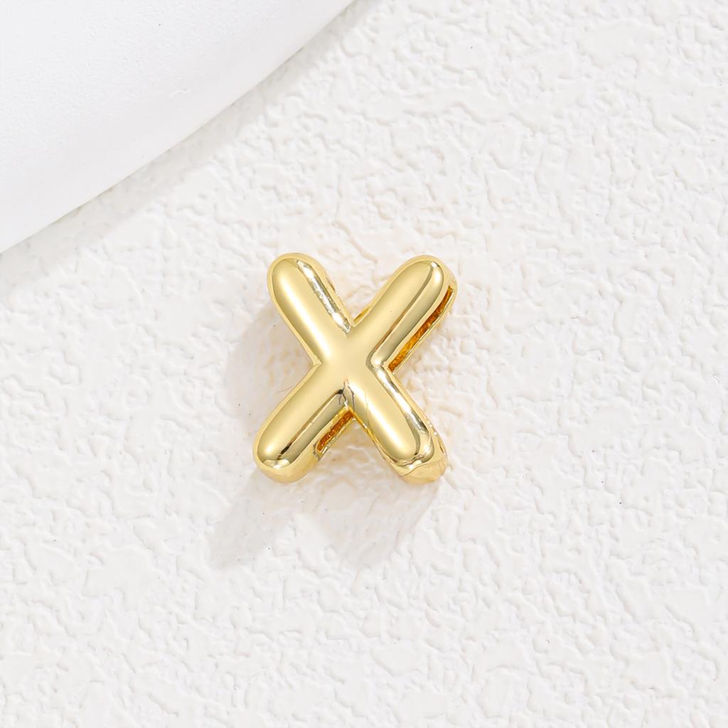 Delicate Chunky Balloon Bubble DIY Initial Letter Pendant Necklace for Women Men Stainless Steel Gold Plated Necklaces