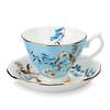 Floral Coffee Cup Sets 170ml Vintage Fine Bone China Tea Cup Spoon and Saucer Set Gold Trim Fine Dining and Table Decor