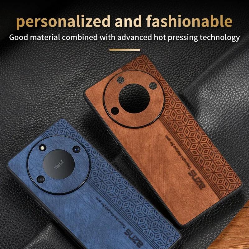 Luxury 3D Embossed Leather Case for Honor X50 Pro GT X9a X9b X30 X9 X40 X40i X50i Skin Feel Soft Edge Rugged Bumper Back Cover