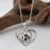 PANJBJ 925 Sterling Silber Zirkon Liebesherz Halskette für Damen Fußball Design Festival Süßer Trend Schmuck Geschenk Dropshipping