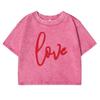 Art Love Word Printing T-Shirt Retro Female Summer Fashion Washed T Shirts Cotton Short Sleeve Fitness  Tee Shirt