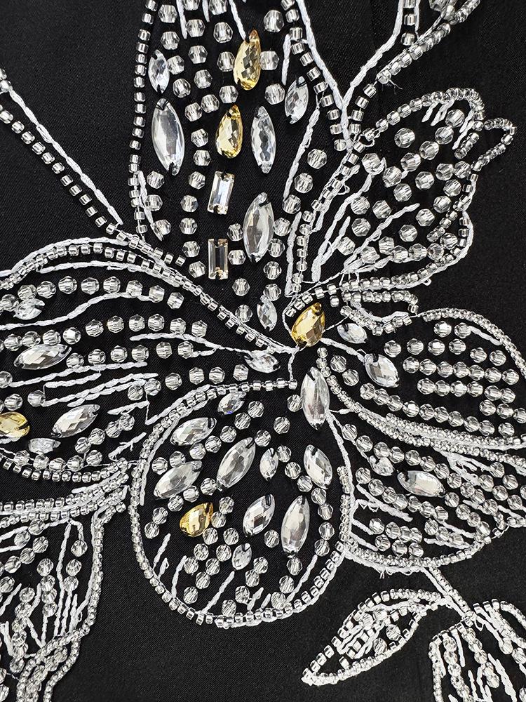 In Stock 2026 Celebrity Fashion Evening Gown: Heavy Embroidery & Rhinestone Long Dress