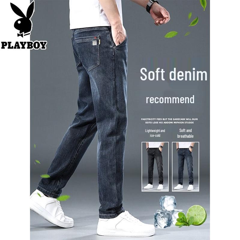 PLAYBOY Men s Slim Straight Ice Silk Jeans 28
