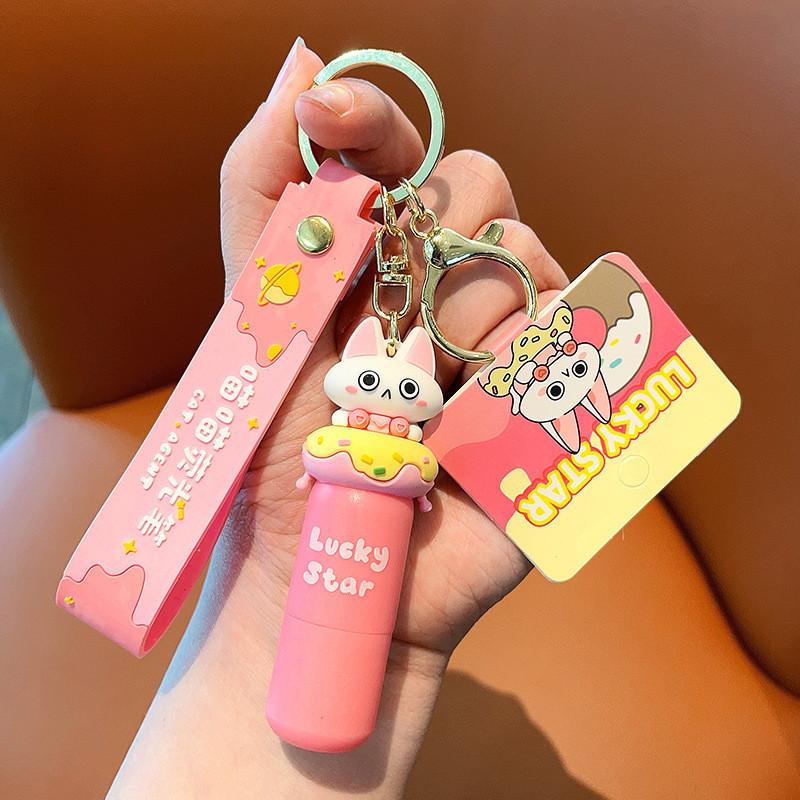 Fluorescent Pen Multifunctional Keychain Cute Cartoon Key Accessory For Gifts