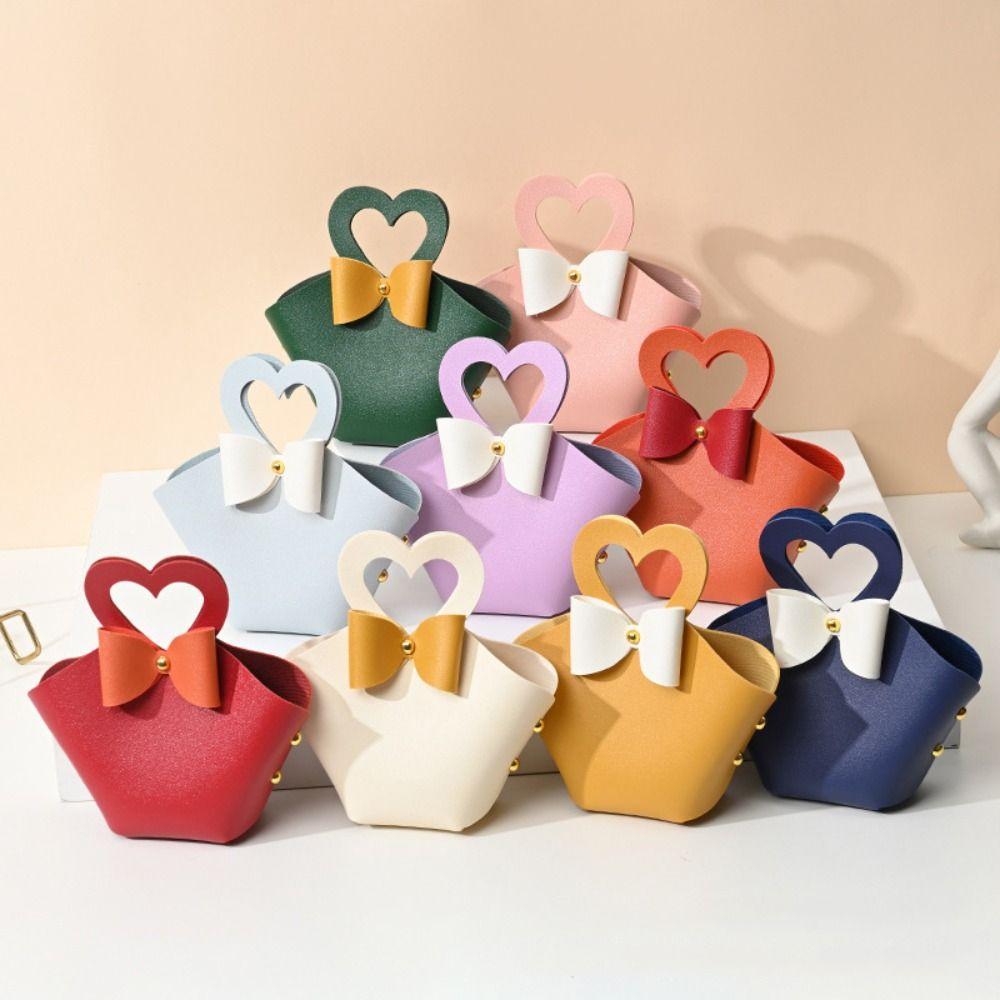 

Wedding Decor Gift Box PU Leather Wedding Packing New Candy Bag