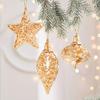 4/8pcs Delicate Hollow Five Pointed Star Pendant Creative Christmas Tree Pendant  Holiday