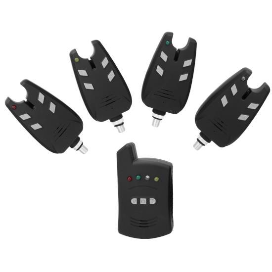 4ks rybářský alarm a; 1 ks indikátoru přijímače zvuk a; Příslušenství k rybářskému vybavení LED Light Alert