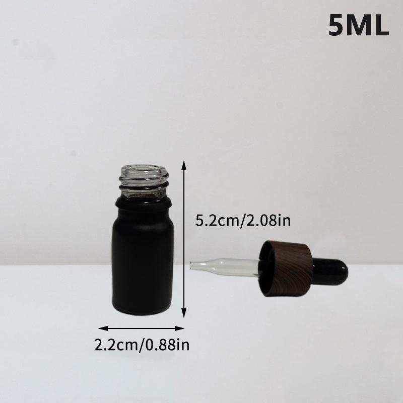 Frosted Black Glass Dropper Bottles Bright Glass Empty Dripper Pipette Bottle Plastic Lid For Essential Perfume Oil Serum