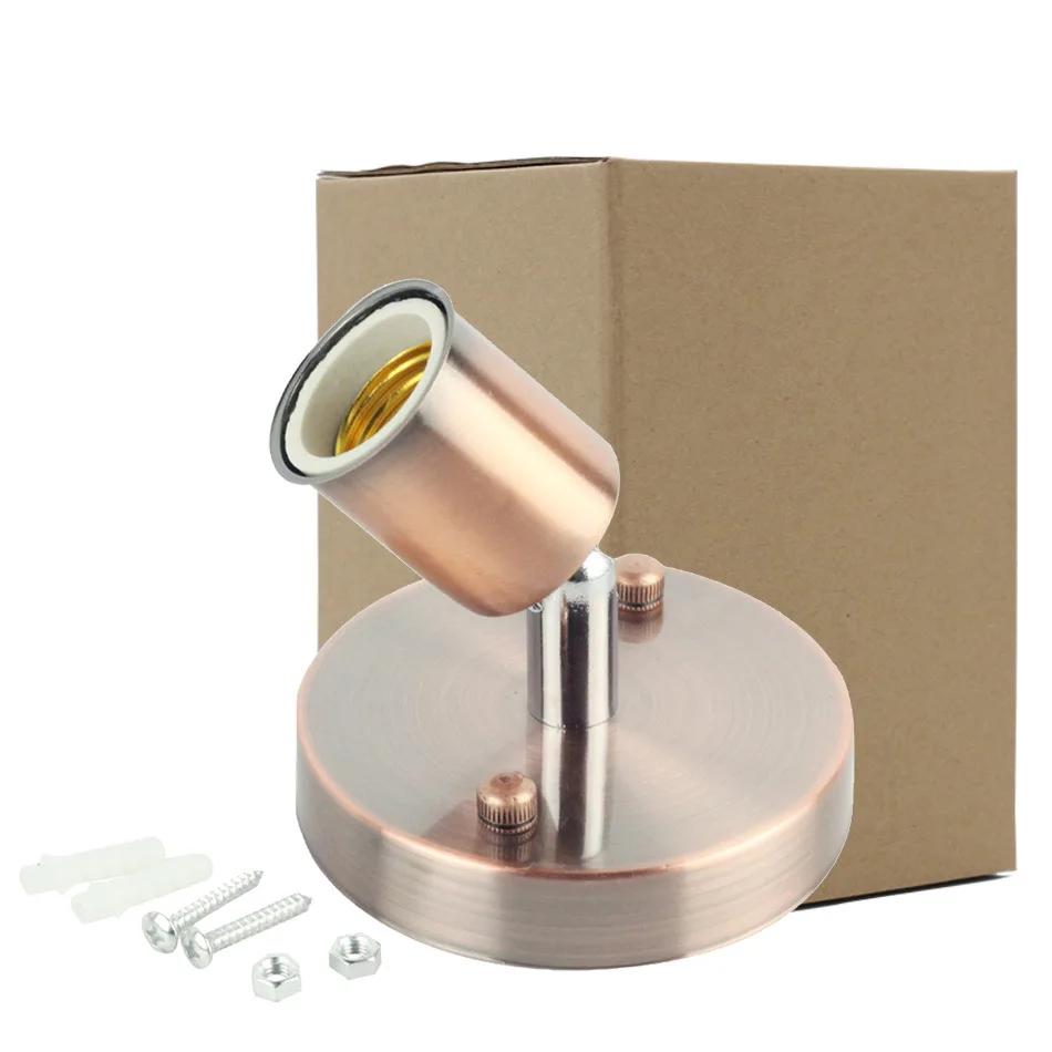 Base 180 Degree Steering Ceiling Lights Six Colors New Flexible Lamp Base Iron E27 Light Socket Antique Metal Lamp Socket Holder
