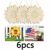 6/12pcs Diy Sunflower Wooden Set Large Paintable Wreath And Welcome Sign Blank Wooden Art Supplies Suitable For Gift Giving