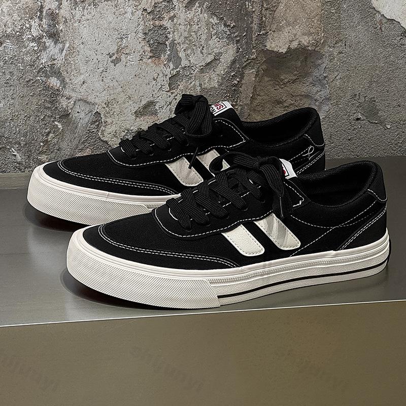 Men's Breathable Canvas Skate Shoes 2025 New Outdoor Fashion Comfort Flat Running Shoes Lace-Up Mens Tennis Shoes Zapatillas