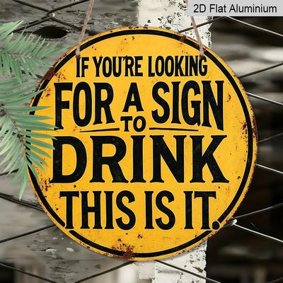 2D Flat 1pc, 8x8 In, Aluminum Metal Decorative Signs & Plaques, Drinking, Gift Ideas, Bedroom Decoration, Stylish and Easy Office, Home Coffee Wall