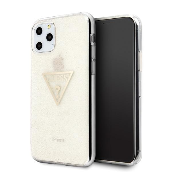 Guess Guhcn58Sgtlgo Iphone 11 Gold Hard Case Glitter Triangle