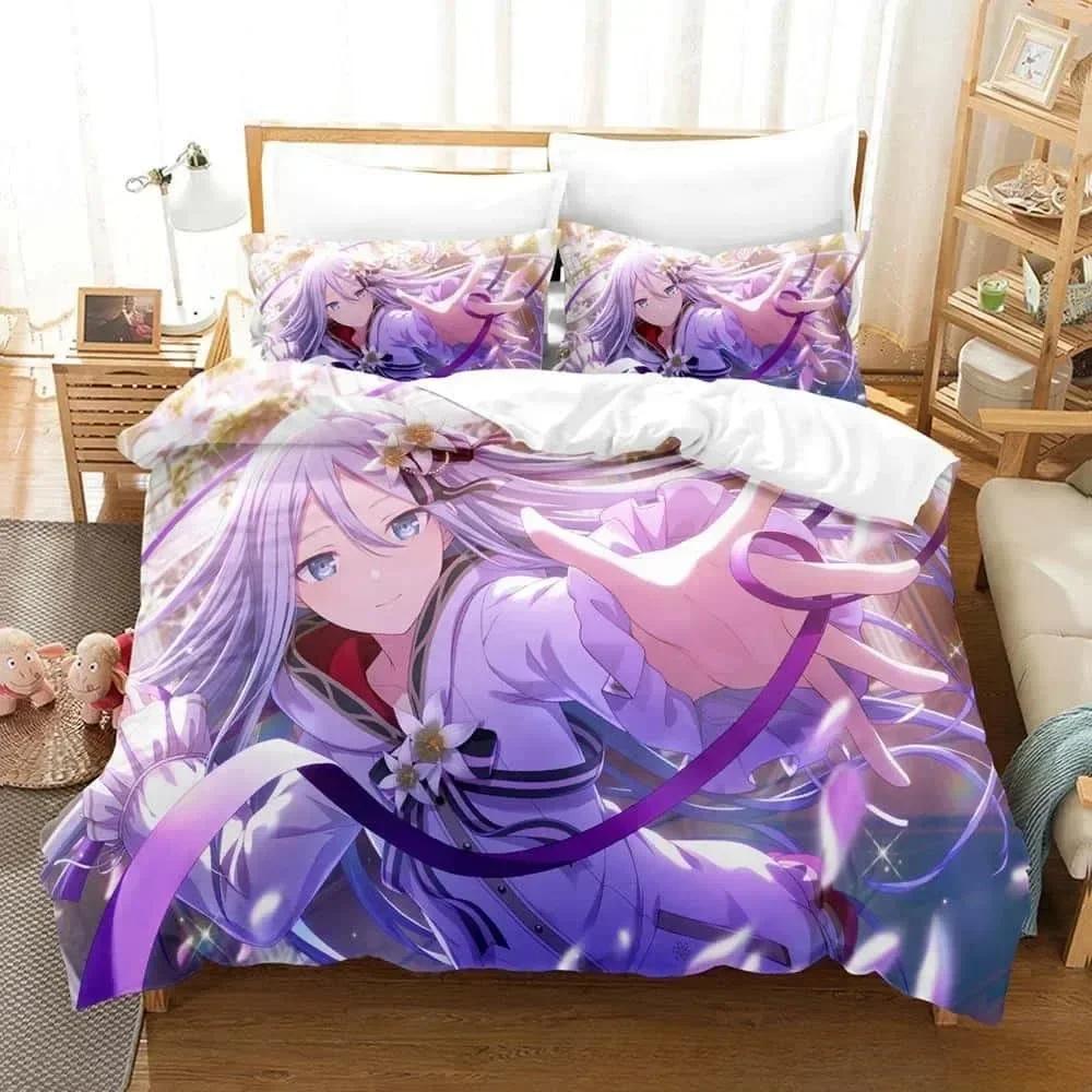 Comforter 3D Anime Kawaii Girls Yoisaki Kanade Bedding Set Printed With Bed Soft Queen King Size Bedclothes Home