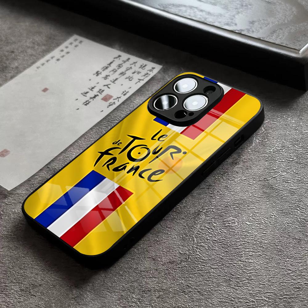 

Tour De France Bicycle Phone Case For 17 Pro Max IPhone 16 Pro 15 12 11 13 Mini X XR XS 14 Plus SE Glass Cover iPhone17