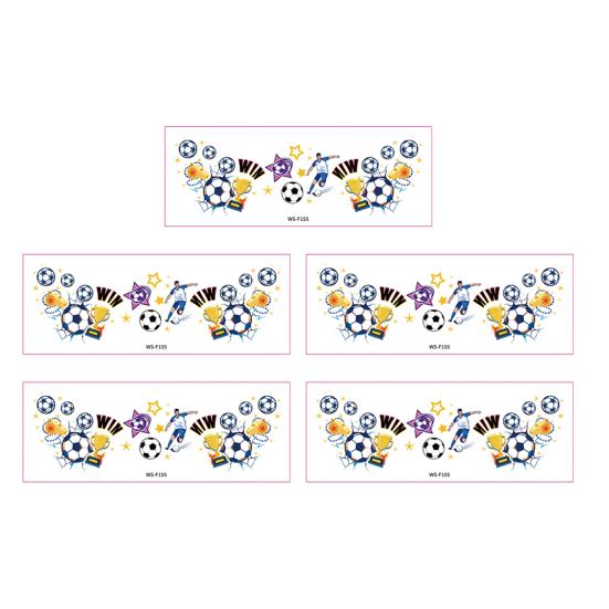 5Pcs Soccer Face Stickers for World Mug, Football Fan Temporary Tattoos, Waterproof Cheering Body Art Decals for Game Day E