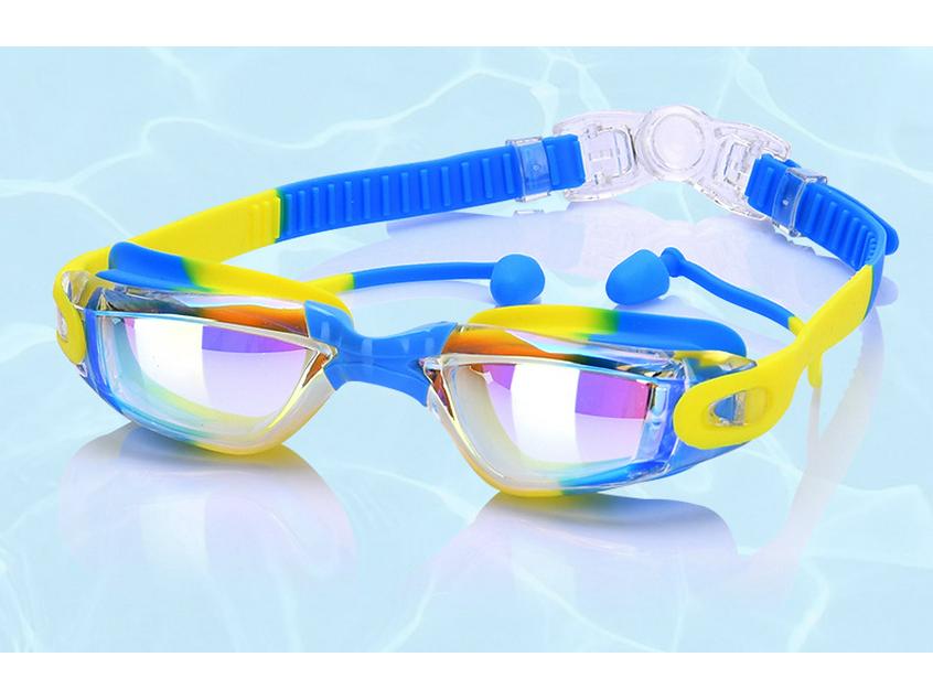 2025 Silicone Children's Waterproof Anti-Fog Swimming Goggles with Electroplating High-Definition Lenses