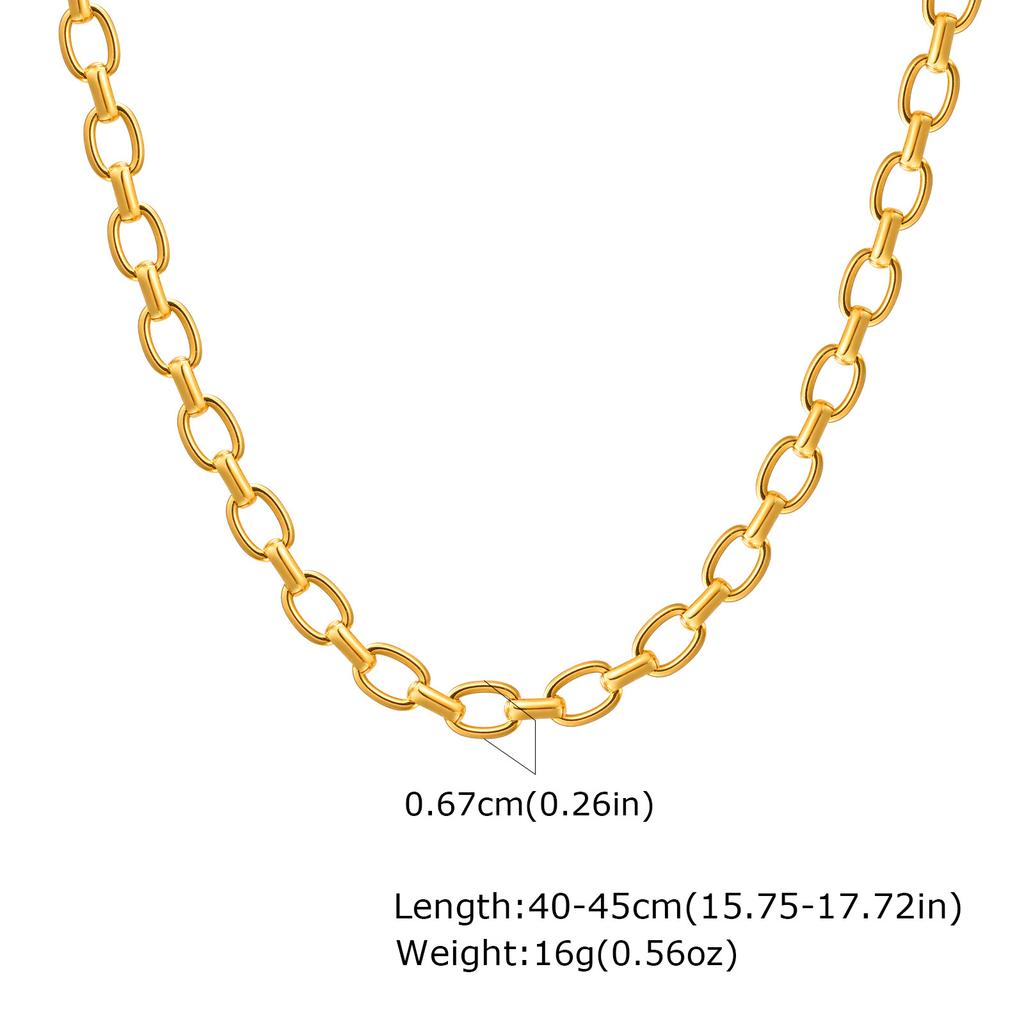 Stainless Steel Plated 18K Gold Interlocking Necklace, Bracelet Nc-2047