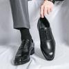 Men's British-Style Pointed Toe Leather Derby Shoes - Casual and Formal for Weddings and Business.