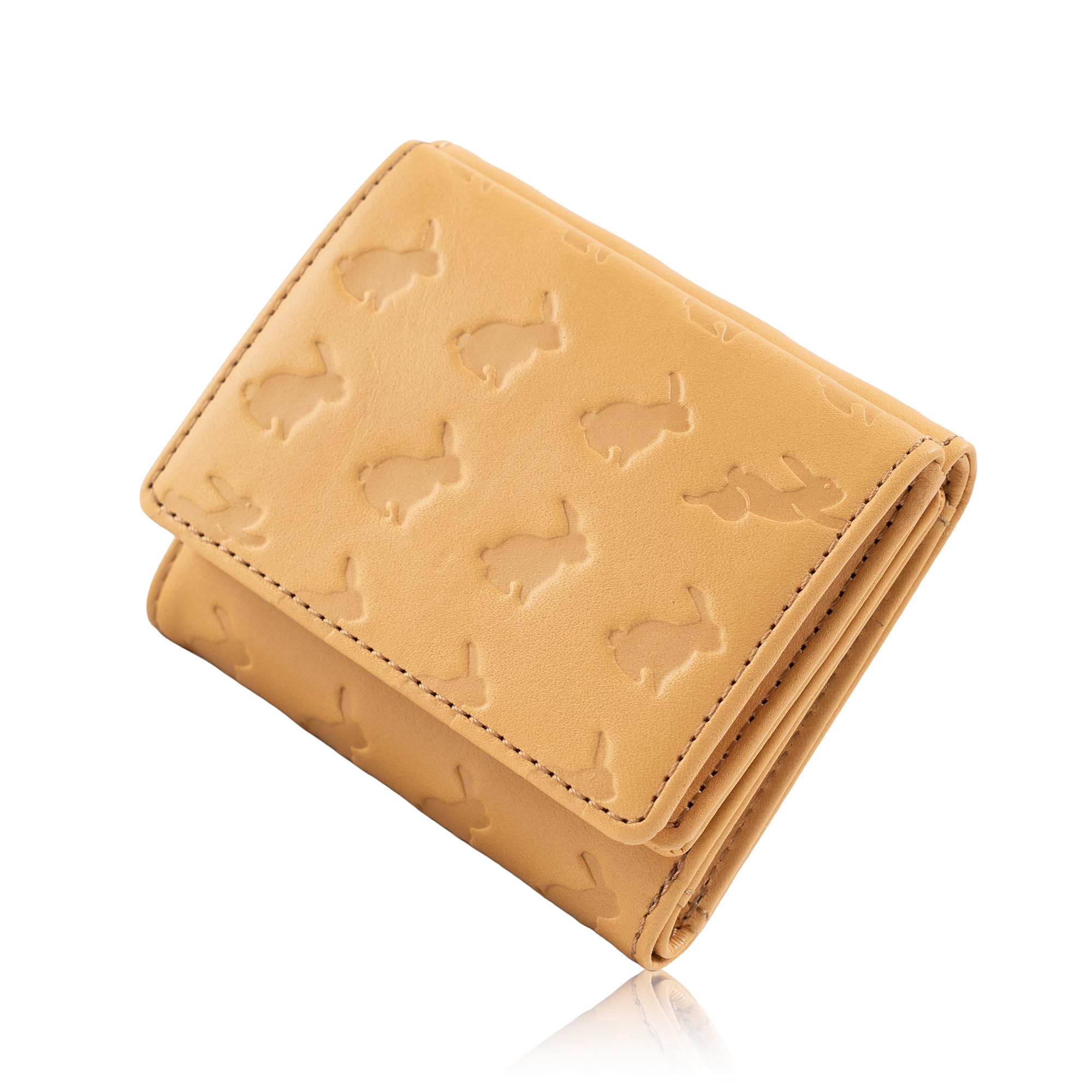

Essence of Poison Mini Cowhide OSANPO Tri-fold Wallet, Compact, Women s, Leather, Series, DES-3500 (Beige) бежевий