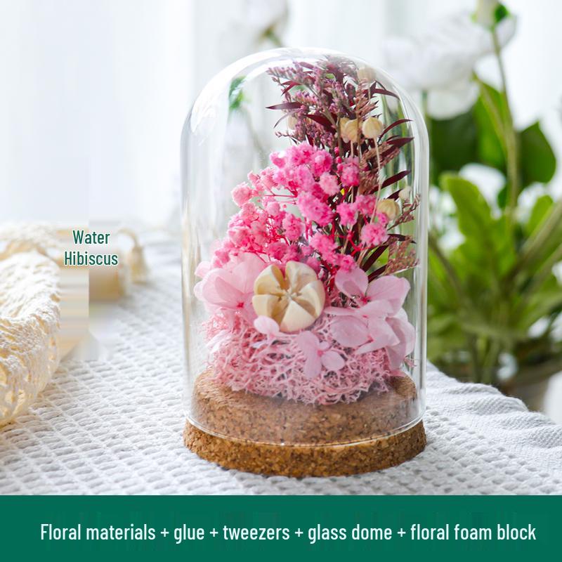 Preserved Flower Glass Dome DIY Kit for Handmade Decoration and Gifts