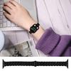 Metal Watch Band for Apple Watch Series 11 10 42mm/9 8 7 41mm/SE3 SE2 SE 6 5 4 40mm/3 2 1 38mm Pearl-Shape Stainless Steel Black Wrist Strap