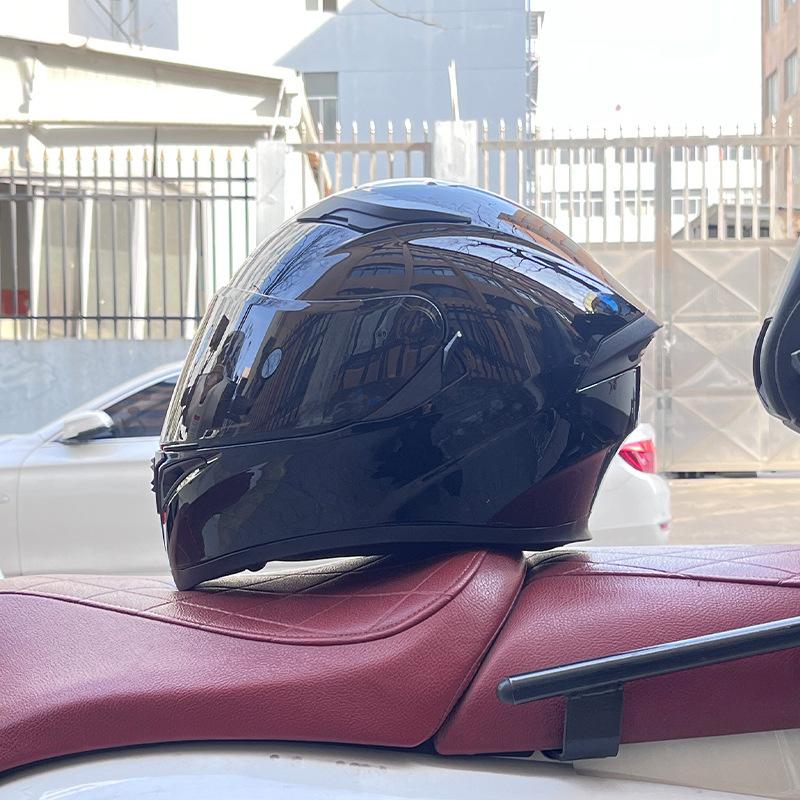 Motorcycle Helmet Full Helmet Can Be Equipped with Bluetooth Headset Men's Four-season Electric Bicycle Riding Helmet