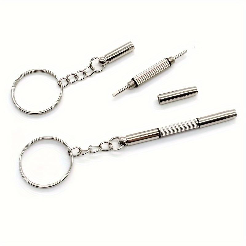 Steel Glasses Screwdriver Eyeglass Screwdriver Watch Repair Kit with Keychain Portable Hand Tools Precision Screwdriver Tools