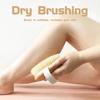 Bamboo Dry Body Brush Shower Brushing Removes Dry Skin with Massage Nodes Exfoliating Bath Brushes Body Scrubber